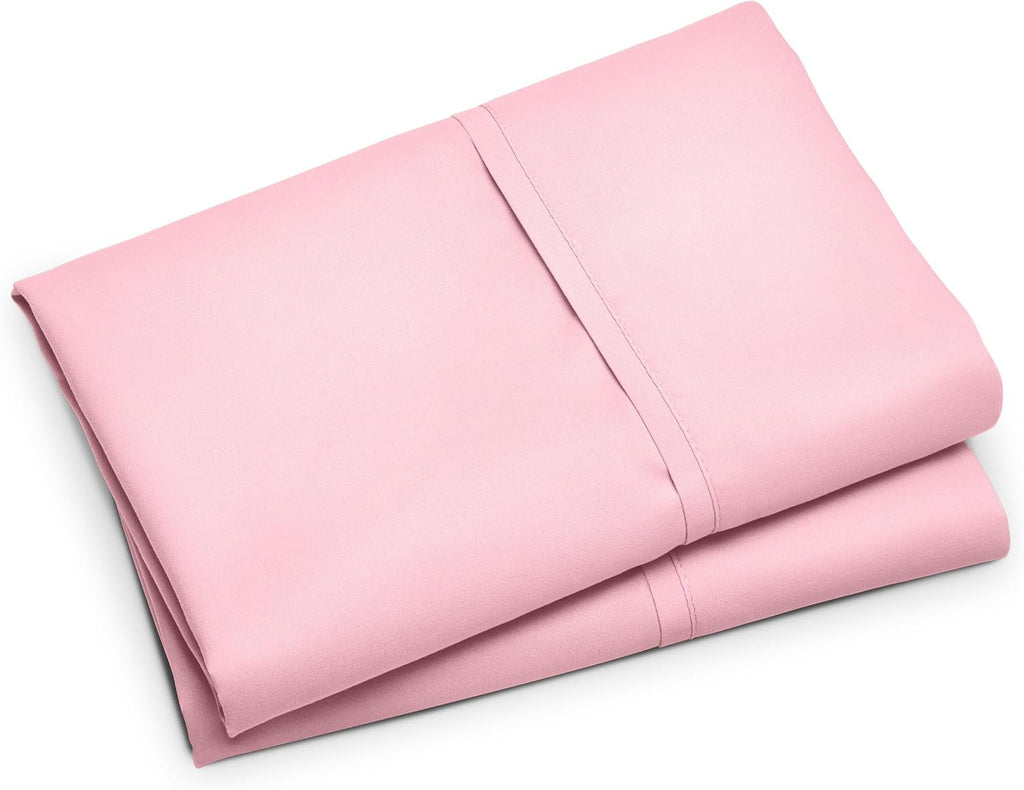 BareHome Bare Home Microfiber Pillow Cases - Standard/Queen Size Set of 2 - Cooling Pillowcases - Double Brushed - Light Pink Pillowcases 2…