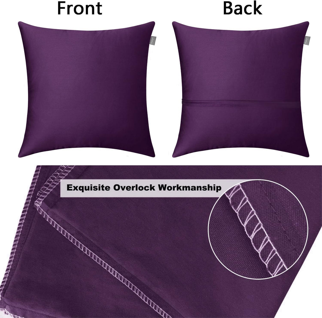 Thmyo 4-Pack 100% Cotton Comfortable Solid Decorative Throw Pillow Case, Thmyo Square Cushion Cover Pillowcase Sublimation Blank Pillow Cove…