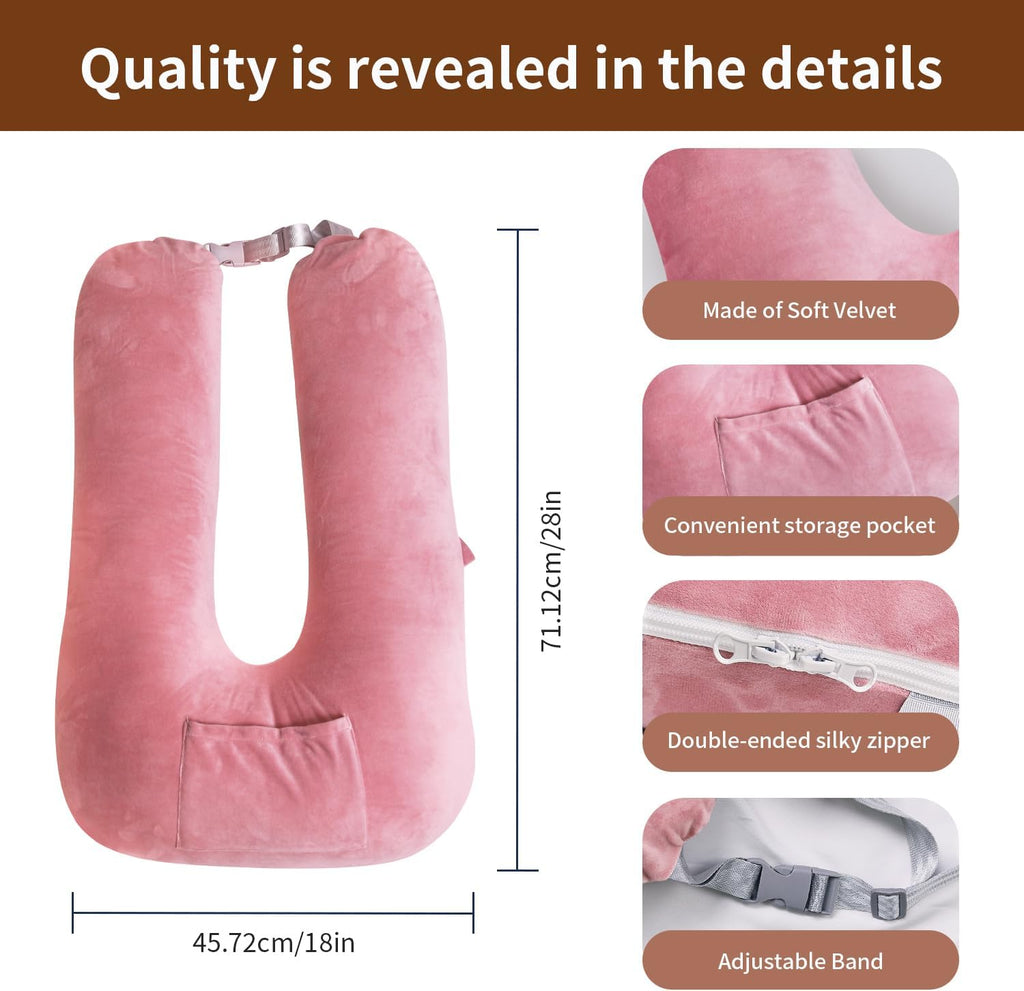 Travel Pillow for Kids & Adults, Car Pillow for Back Seat, Sleeping Support Cushion for Long Road Trips, Toddler Carseat Pillow with…