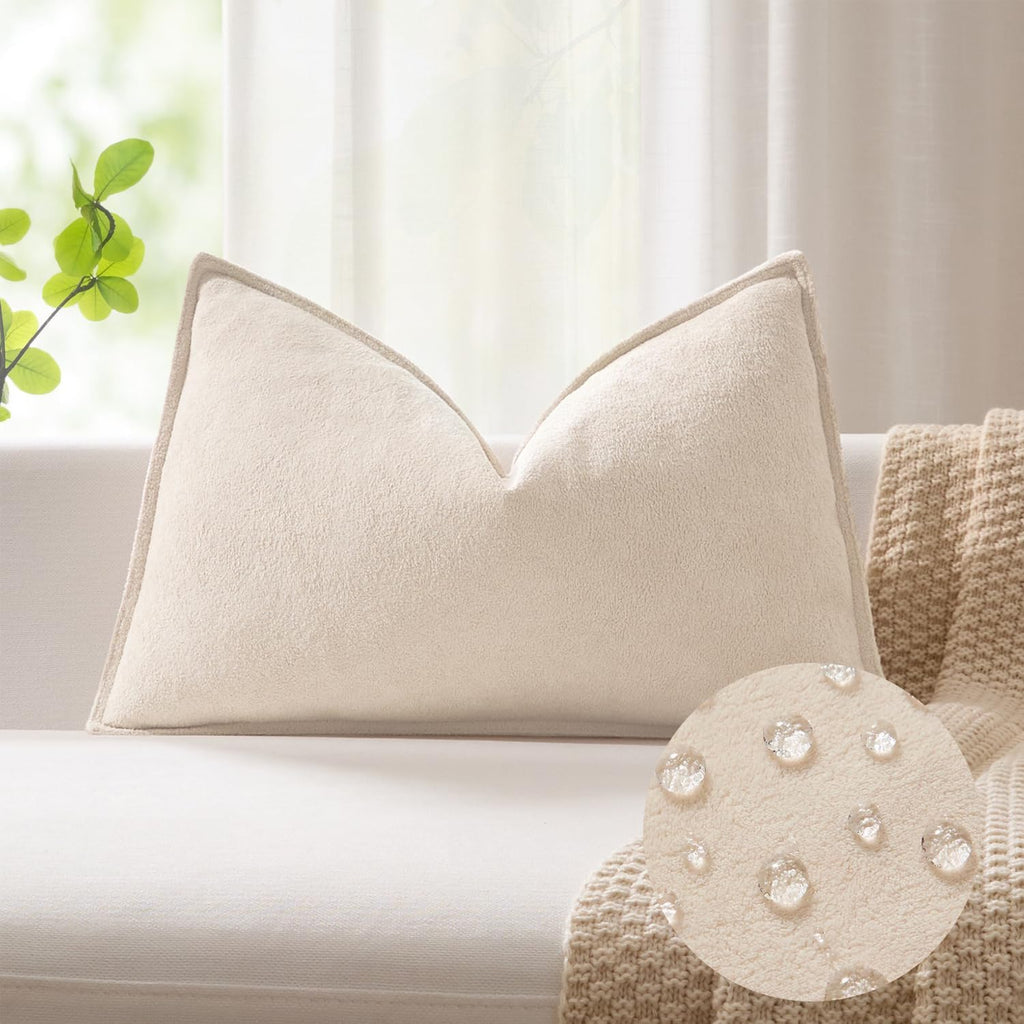 KevinTextile Kevin Textile 14x24 Inch Lumbar Pillow Cover 1 Pack Soft Boucle Textured Decorative Waterproof Rectangle Cushion Elegant Accen…
