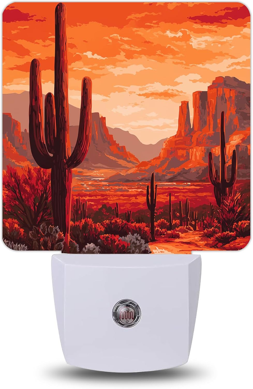 Night Light, Desert Cactus Sunset Night Lights Plug into Wall Decor for Bedroom Bathroom Hallway Kitchen, Dusk to Dawn Sensor Gift for…