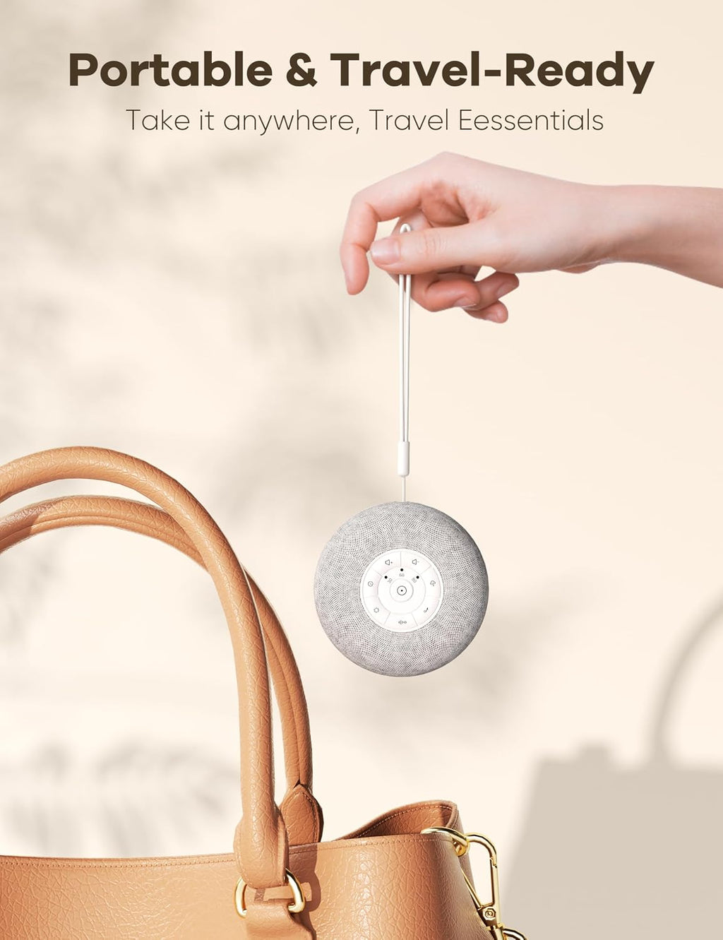 Portable Sound Machine, Long Battery with Loud Bluetooth Speaker, 39 Special Soothing Sounds, White Noise Sound Machine for Sleeping