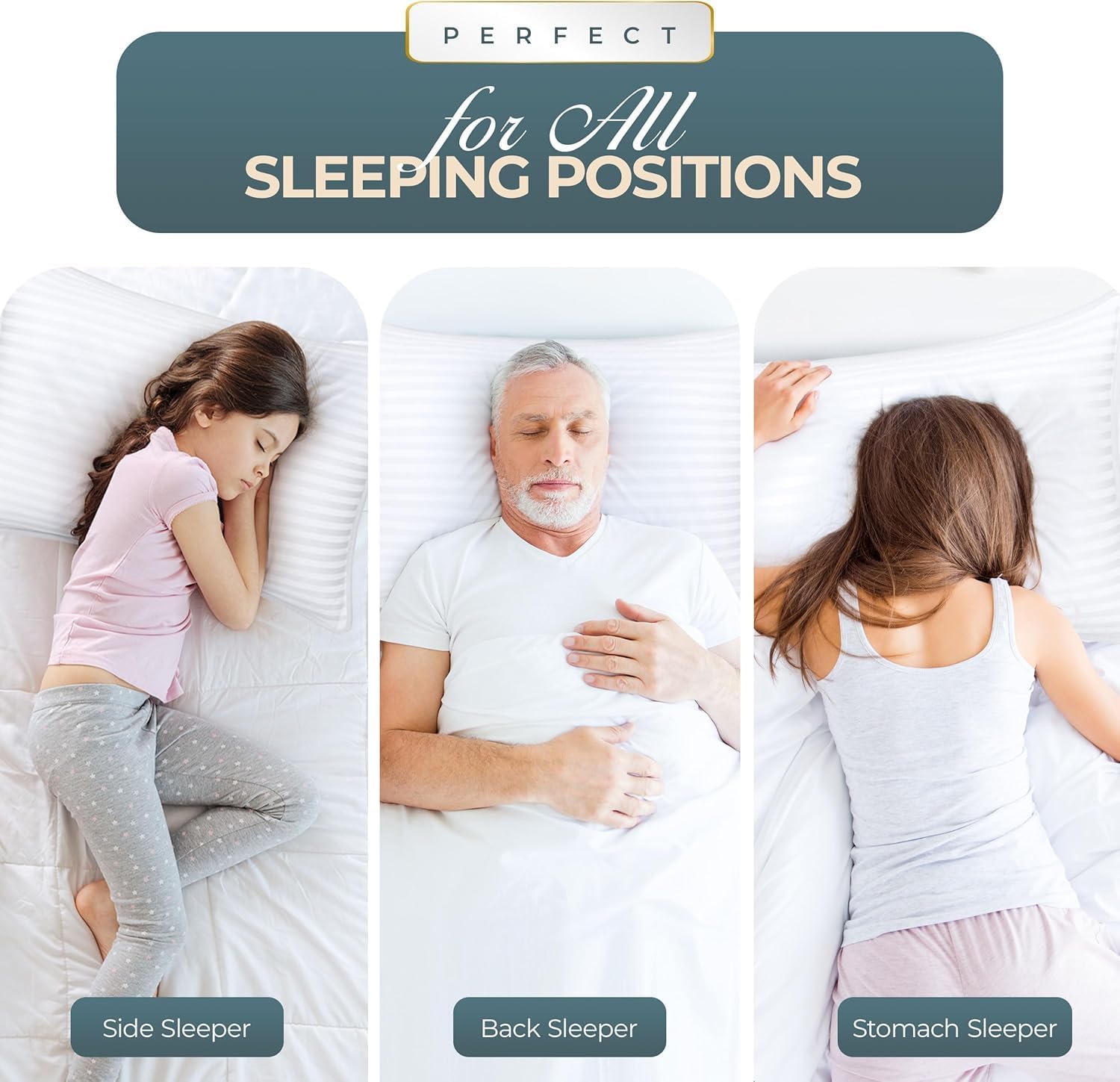 Utopiabedding Utopia Bedding Bed Pillows Queen Size Set of 4 (White), Down Alternative Pillows for Sleeping, Cooling Hotel Quality Pillow S…
