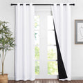 Nicetown White Blackout Curtains 84 inches Long, Full Light Blocking Drapes with Black Liner for Nursery, Noise Reducing Thermal Insulated…