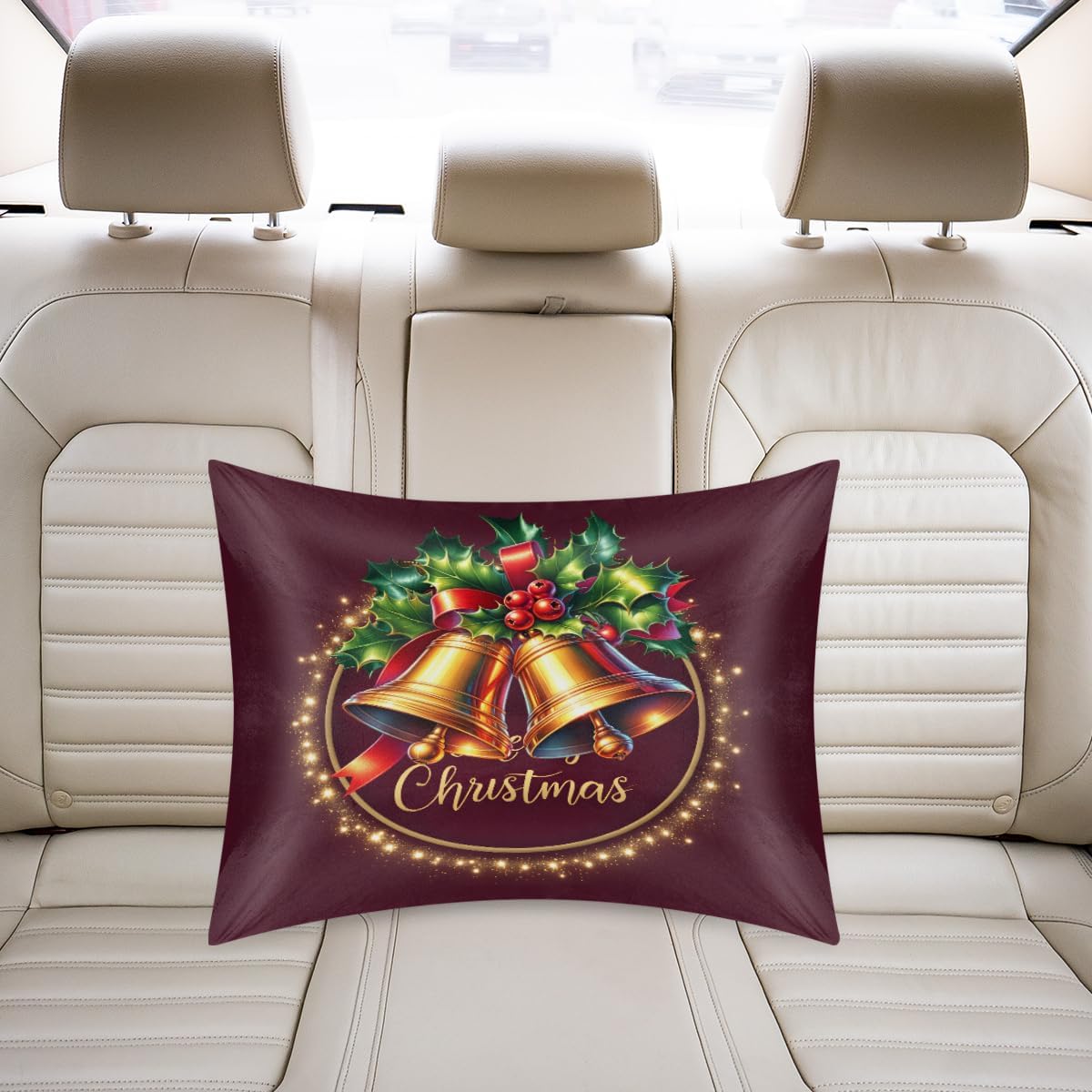 Christmas Satin Pillowcase for Hair and Skin Christmas Bell Soft Silk Pillow Case with Envelope Closure Cooling Pillow Cases Slip…
