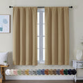 Simplebrand Ava Taupe Short Blackout Curtains for Bedroom 54 Inches Long 2 Panels Set, Solid Thermal Insulated, Energy Saving Window Treatm…