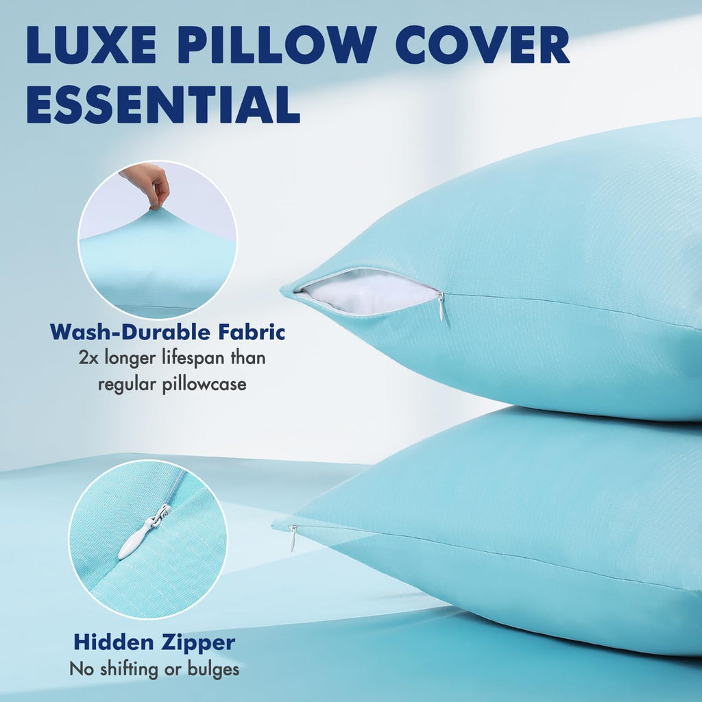 Elegear Cooling Pillow Cases for Hot Sleepers, Clean Fabric Silver Infused Cooling Pillowcase Q-Max>0.5, Soft Silky Pillowcases for Hair &…