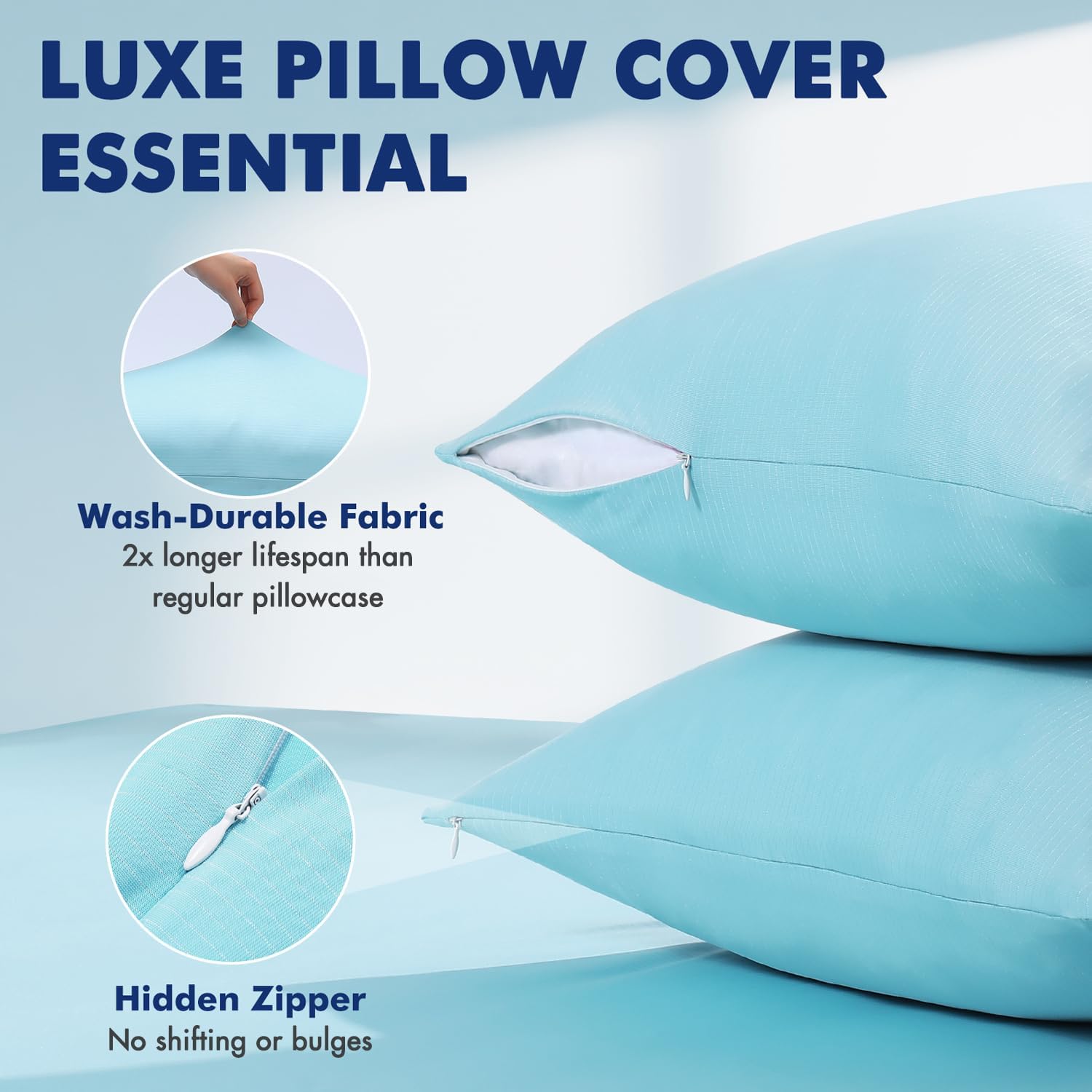 Elegear Cooling Pillow Cases for Hot Sleepers, Clean Fabric Silver Infused Cooling Pillowcase Q-Max>0.5, Soft Silky Pillowcases for Hair &…