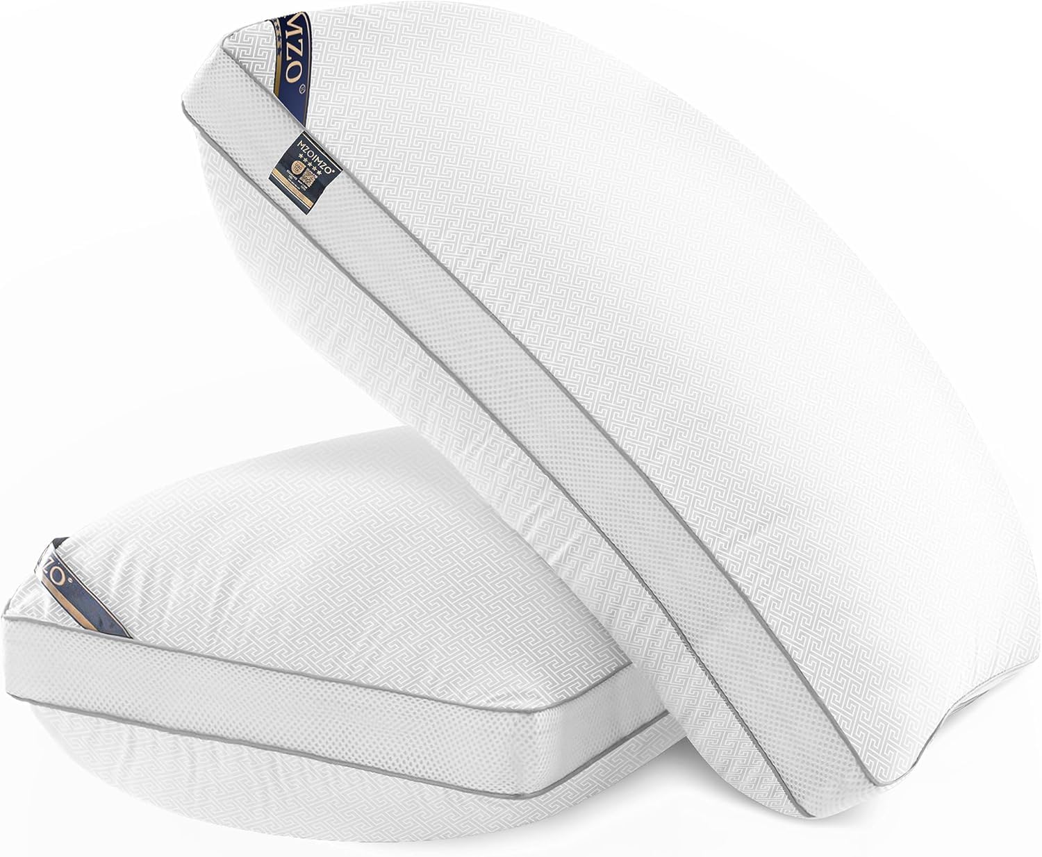 MZOIMZO Luxury Comfy Hotel Collection Bed Pillows for Sleeping- Firm Standard Size Set of 2, Gusseted Cooling Side Mesh Design with…