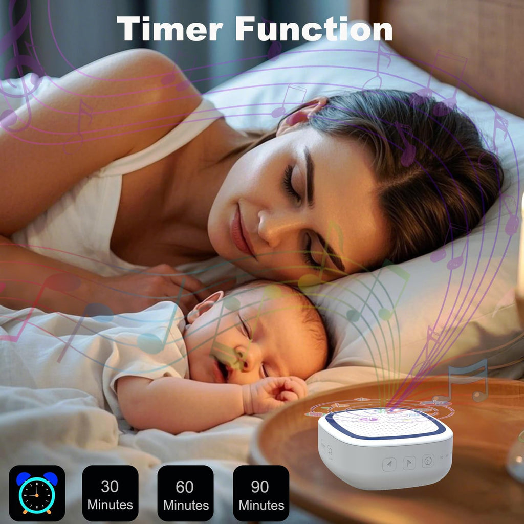 White Noise Machine, Wireless Connect Sound Machine with 36 Soothing Sounds, Sleep Machine for Adults Baby Kids, Memory Function,3…