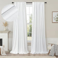 Pitalk Sliding Glass Door Curtains 98 Inches Long 100% Blackout White Curtains for Bedroom Nursery Living Room Darkening Insulated Thermal…