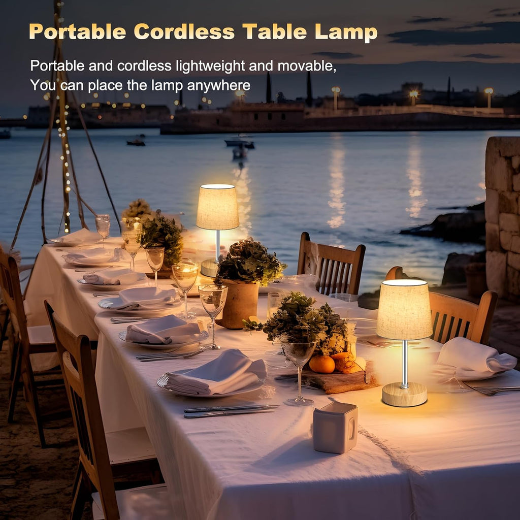 Wowag Small Cordless Table Lamp,5000mAh Rechargeable Battery Operated Desk Lamp,3 Colors & 7 RGB Stepless Dimmable, Portable Touch…