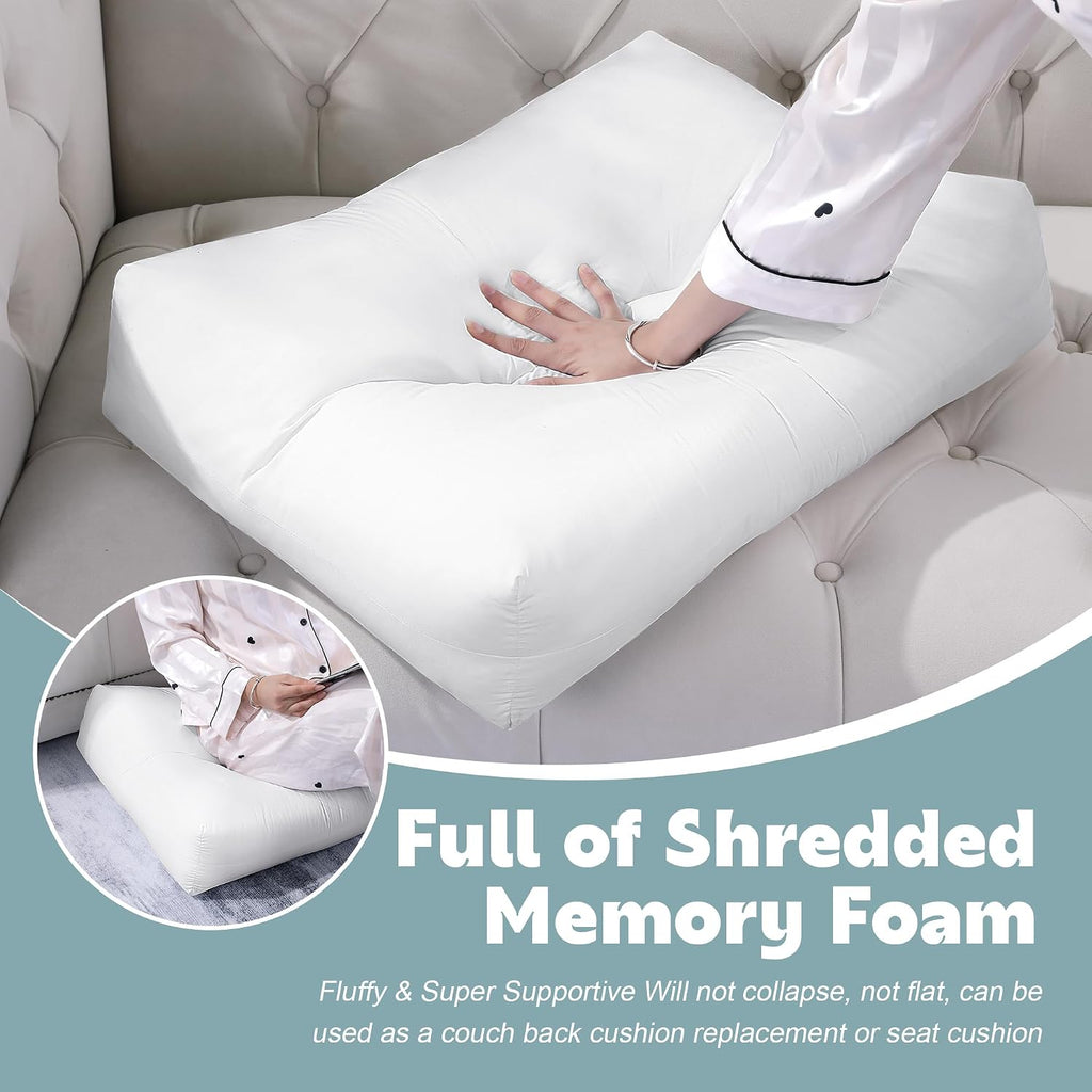 HOMBYS Shredded Foam Sofa Back Cushions, Supportive Back Cushion Replacement for Couch, Stuffing Filling Lumbar Support Pillow for Couch…