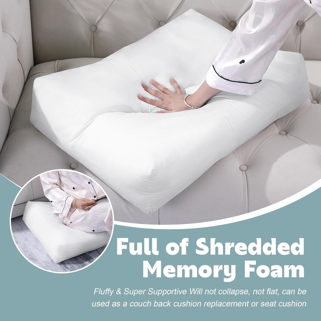 HOMBYS Shredded Foam Sofa Back Cushions, Supportive Back Cushion Replacement for Couch, Stuffing Filling Lumbar Support Pillow for Couch…