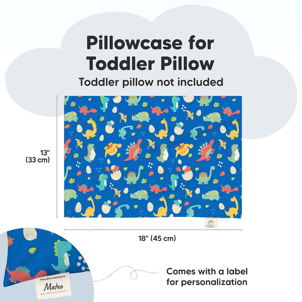 KeaBabies Toddler Pillowcase 13"x18" - Organic Cotton Toddler Pillowcase for Kids, Boys, Girls, Soft & Durable Cotton Cover for Miniature…