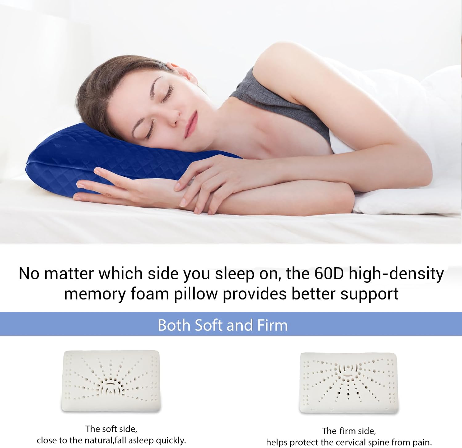 Memory Foam Travel Pillow 9.8"x15.7" Compact Camping Pillow, Stable & Supportive, Washable Double-Layer Cover with Carry Bag, for…
