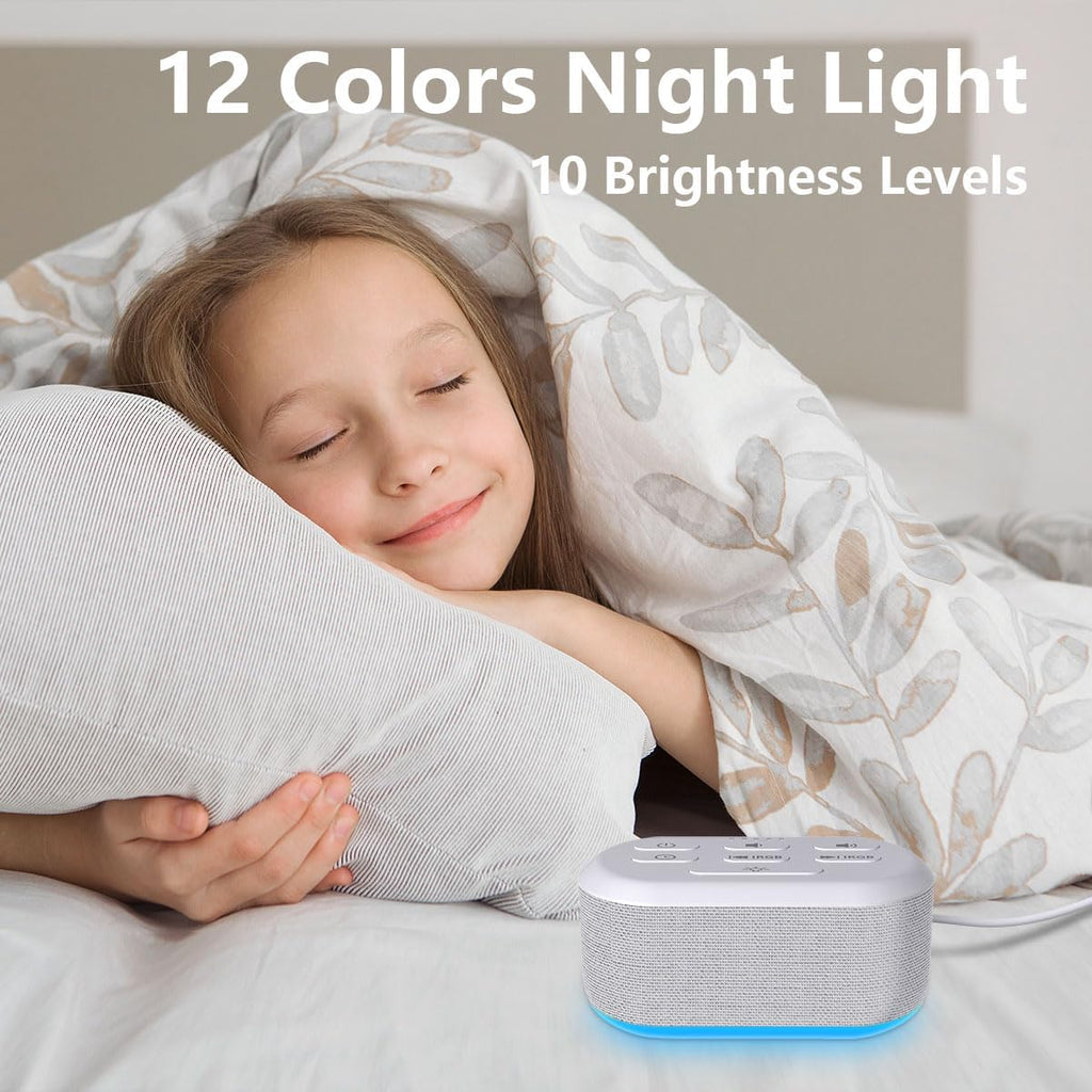 Alarm Clock Brown Noise Sound Machine Digital Alarm Clock with 12 Night Light Colors Clock Machine for Adults Baby Kids 36 Volume Levels…