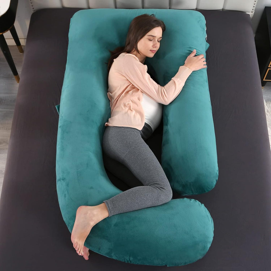 U-Shaped Full Body Pregnancy Pillow for Sleeping – 57" Maternity Pillow with Removable Cover, Support for Back, Legs, Belly & Hips…