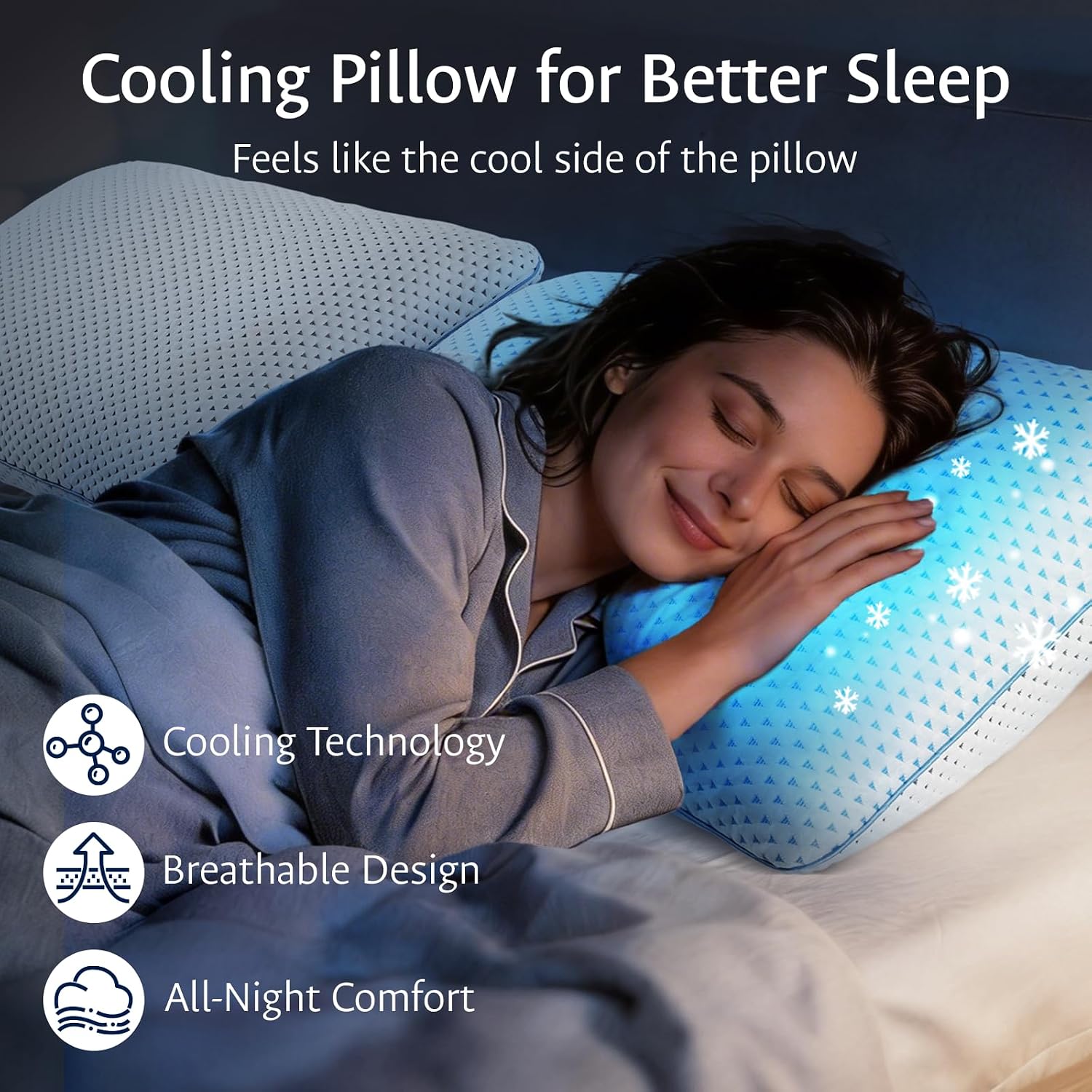 Fulocean Cooling Gel Memory Foam Pillows Queen Size Set of 2 for Sleeping, Bamboo Rayon Adjustable Firm Shredded Foam Cool Bed Pillows 2 Pa…