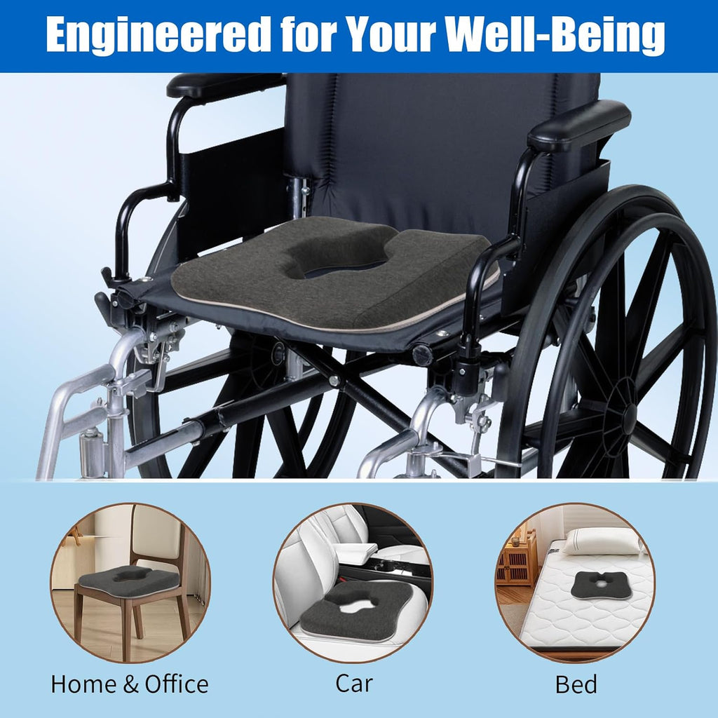AeriGnix Gel Wheelchair Cushions for BedSores Prevention, Bed Sore Pad Cushion for Butt - for Long Sitting & Relieve Sciatica, Back,…