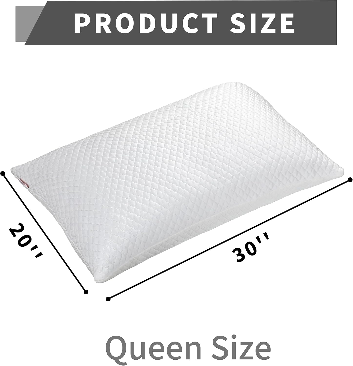 Cooling Pillow for Sleeping Queen Size Set of 2, Shredded Memory Foam Pillows Adjustable Firm Bed Pillow with Zipper, Cool Pillow for…
