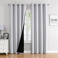 ChrisDowa 100% Blackout Curtains 120 inch Long for Bedroom with Black Liner, 2 Thick Layers Total Blackout Thermal Insulated Grommet Long W…