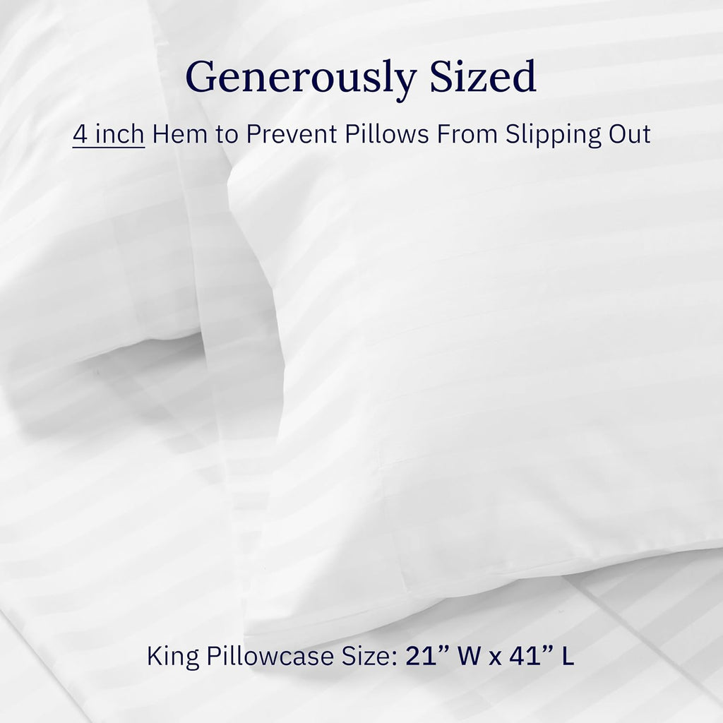CALIFORNIA DESIGN DEN Soft & Silky 500 Thread Count 100% Cotton Sateen, Cool & Smooth with A Classic Opening, Set of 2 King Pillow Cases…
