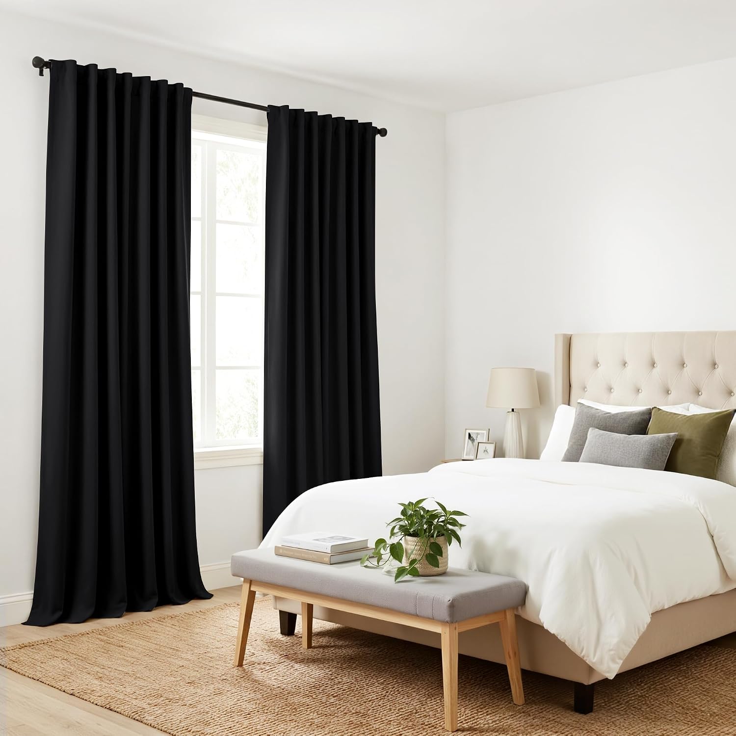 Ponydance PONY DANCE Black Curtains 84 inch Long 2 Panels Burg for Bedroom - Back Tab & Rod Pocket Thermal Insulated Curtains Room Darkenin…