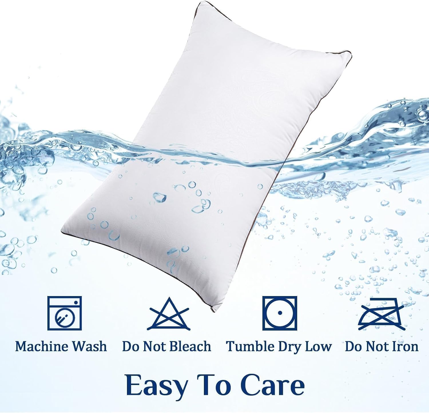 JOLLYVOGUE King Size Pillows Set of 2 for Sleeping, Soft and Supportive Bed Pillows with Down Alternative Filling for Side and Back…