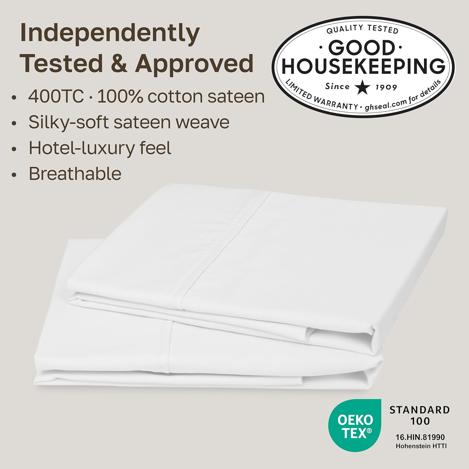 CaliforniaDesignDen California Design Den King Size Pillowcase Set - 400 Thread Count, 100% Cotton Sateen, Set of 2 Pillow Covers, Soft and…
