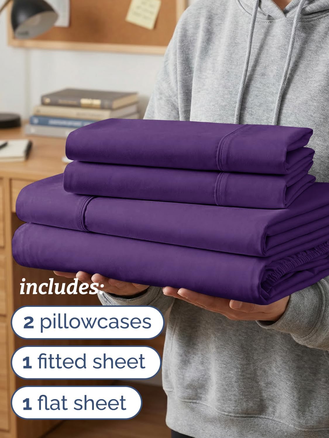 Twin XL 4 Piece Sheet Set - Comfy, Breathable & Cooling - Hotel Luxury Bedding for Women, Men, Kids, Teens & Children - 1 Flat & 1 Fitted…
