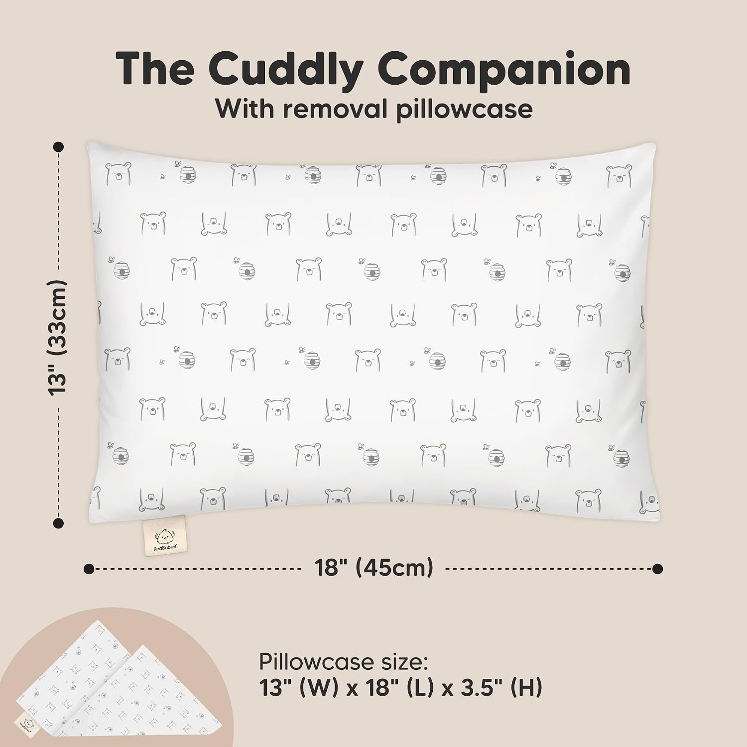 KeaBabies Toddler Pillow with Pillowcase - 13x18 My Little Cuddly Kids Travel Pillows for Sleeping, Nap, Viscose from Bamboo Nursery…