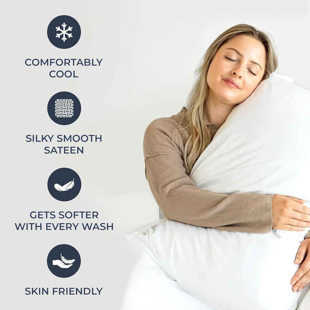 100% GOTS Certified Organic Cotton Sheets Full Size - Luxurious 415 Thread Count, Oeko-Tex Certified, Silky Sateen Weave with Hemstitch…