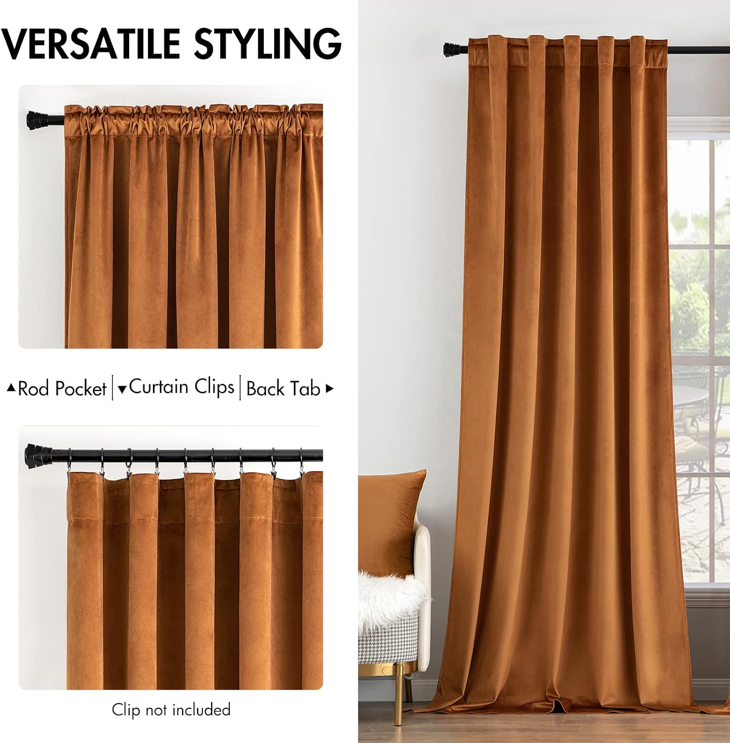 Miulee Velvet Curtains 108 inches Long 2 Panels - Luxury Blackout Curtains for Bedroom Living Room Thermal Insulated Noise Reducing Super S…