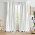 Keqiaosuocai Natural Blackout Curtains 104 Inch Length 2 Panels, Boho Farmhouse Window Curtain Drapes for Living Room Rod Pocket/Back Tab/H…