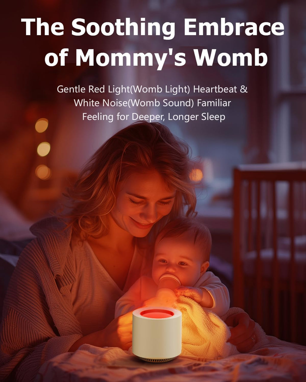 PureNurt White Noise Sound Machine: Red Light relaxation Sleep Sound Machine with 38 Soothing Sounds & Calming Womb Soother…