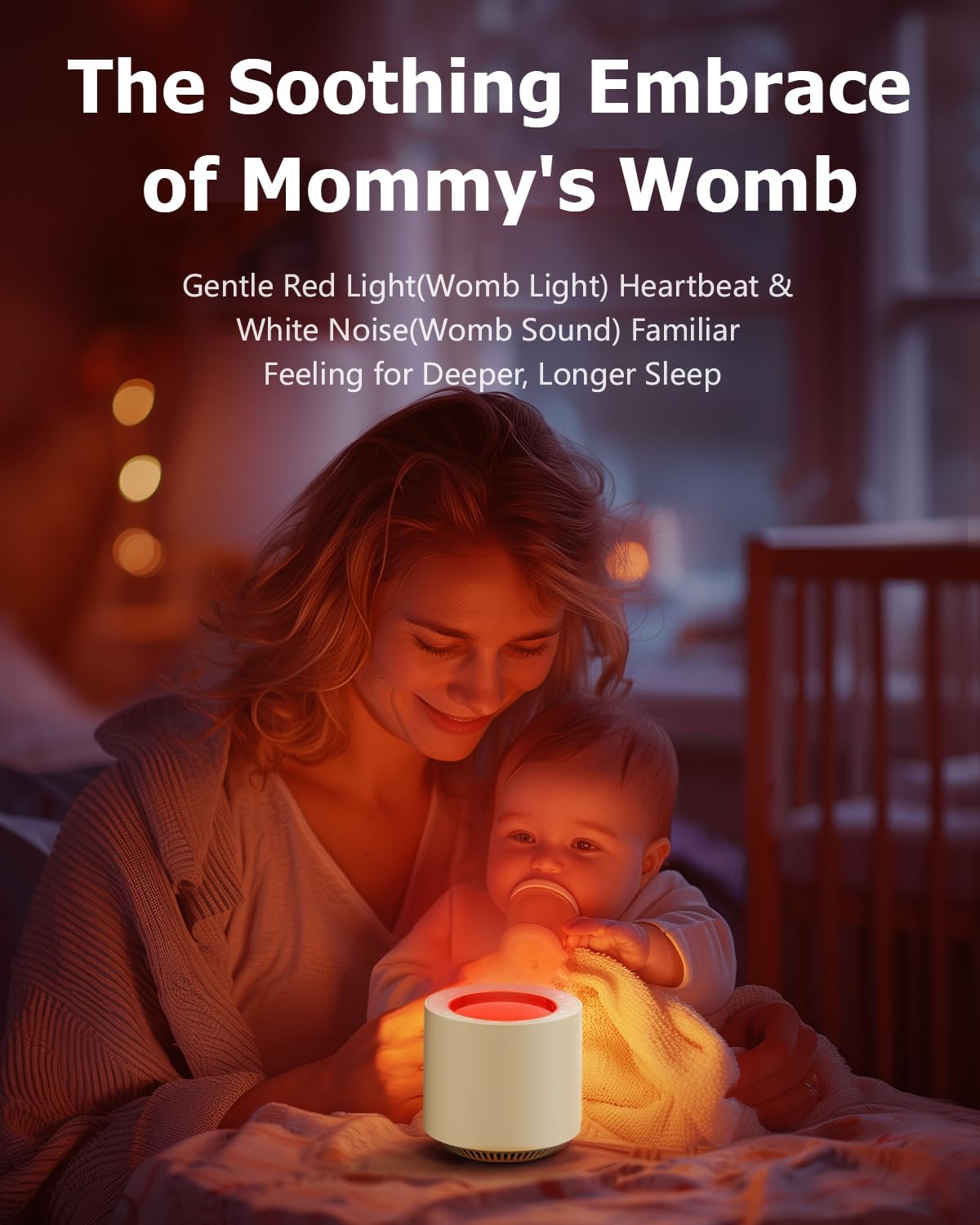 PureNurt White Noise Sound Machine: Red Light relaxation Sleep Sound Machine with 38 Soothing Sounds & Calming Womb Soother…