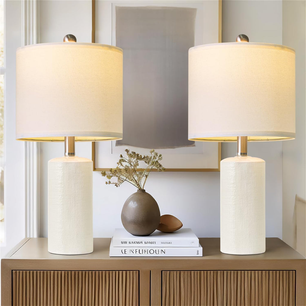 G-SAFAVA 20.5" Small Table Lamps for Living Room Lamp Set of 2 Ceramic Lamps for Bedroom Bedside Lamps Modern Boho Lamps for Night Stands…