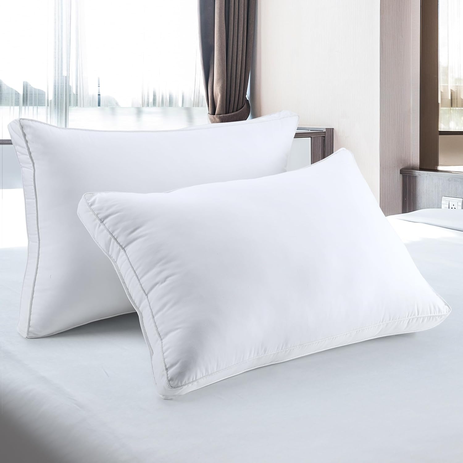 Utopiabedding Utopia Bedding Down Alternative Bed Pillows for Sleeping Queen Size (White), Set of 2, Soft & Fluffy Pillow with Cooling, Hot…