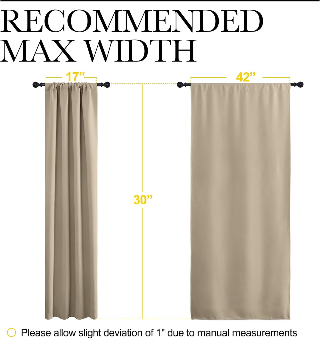 NICETOWN 2 Panels Blackout Curtains, Rod Pocket Thermal Insulated Drapes for Kitchen, Heavy Duty Small Window Treatment for Dorm Room…
