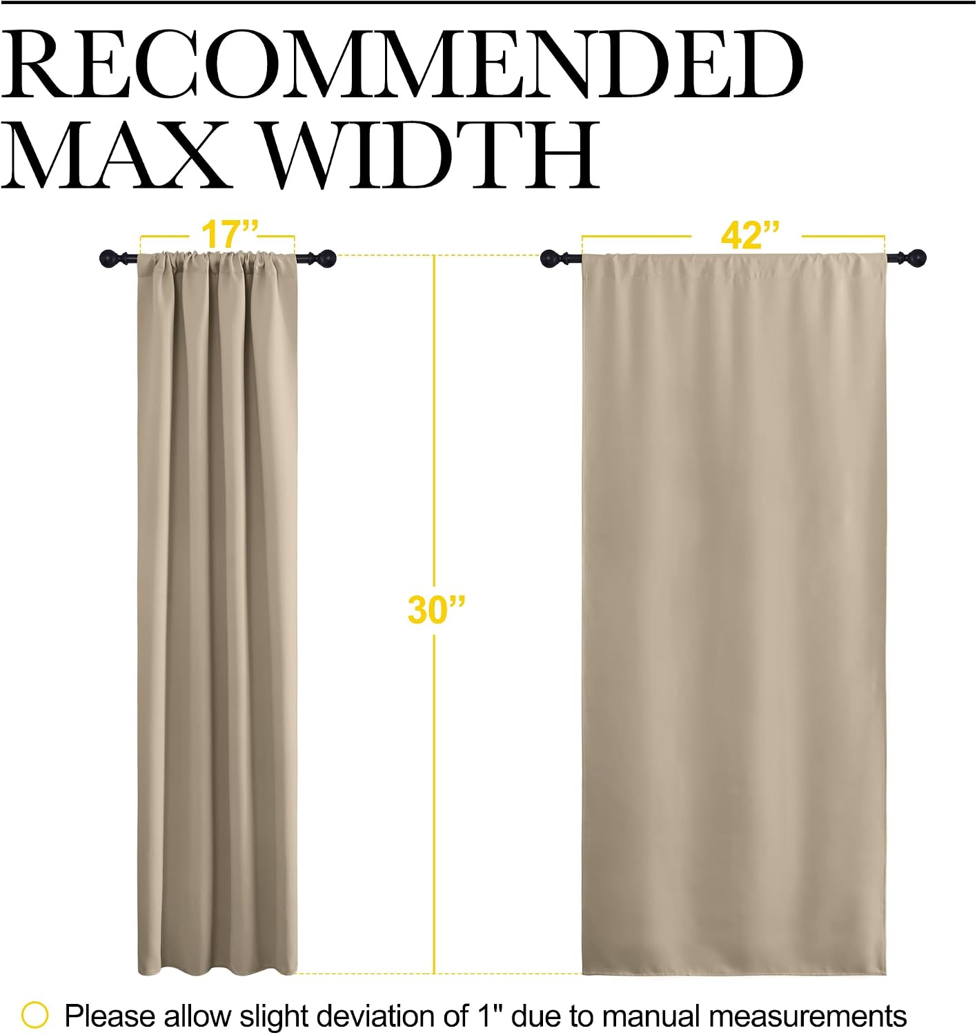 NICETOWN 2 Panels Blackout Curtains, Rod Pocket Thermal Insulated Drapes for Kitchen, Heavy Duty Small Window Treatment for Dorm Room…