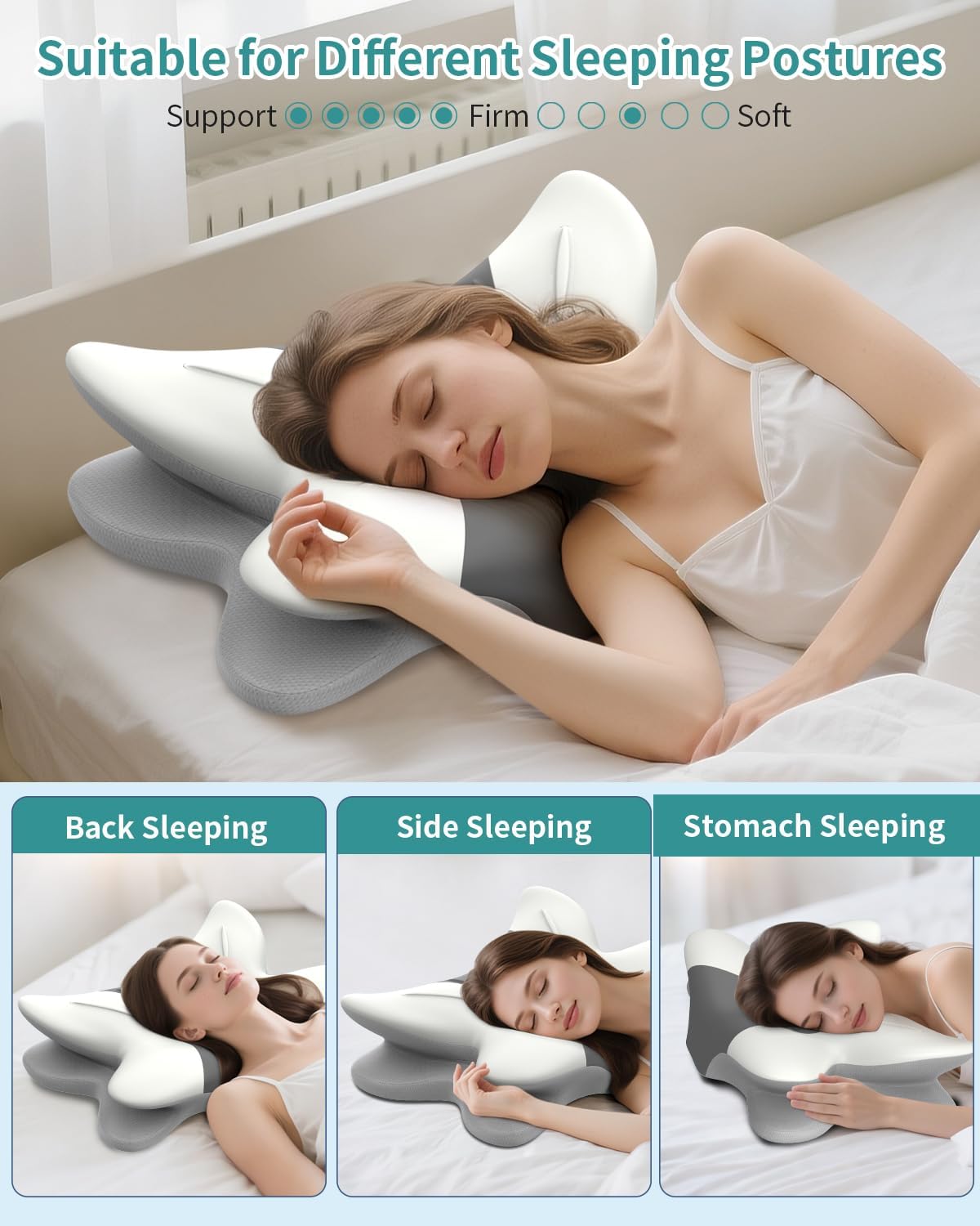 TujamiCervicalNeckPillow Cervical Neck Pillow for - Ergonomic Pillow Memory Foam Pillows for Sleeping, Cooling Orthopedic Neck Support Pill…