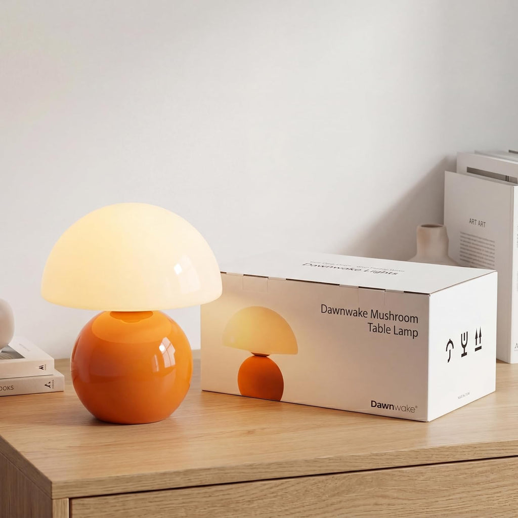 Dawnwake Mushroom Lamp Table Lamp for Bedroom, Desk Bedside Small Lamps for Living Room Night Stands, Mushroom Decor Cute Mini Modern Mid…