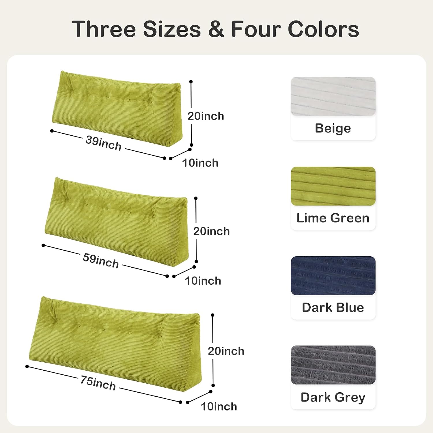 Headboard Pillow King, Wedge Headboard Pillow for Bed Sofa, Triangular Backrest Pillow with Removable Cover for Reading, Working…