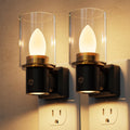 L LOHAS LED Candle Night Light, Flameless Candle Nightlight Plug in, 350°Rotating Dusk to Dawn Sensor Dimmable Night Light, Vintage…