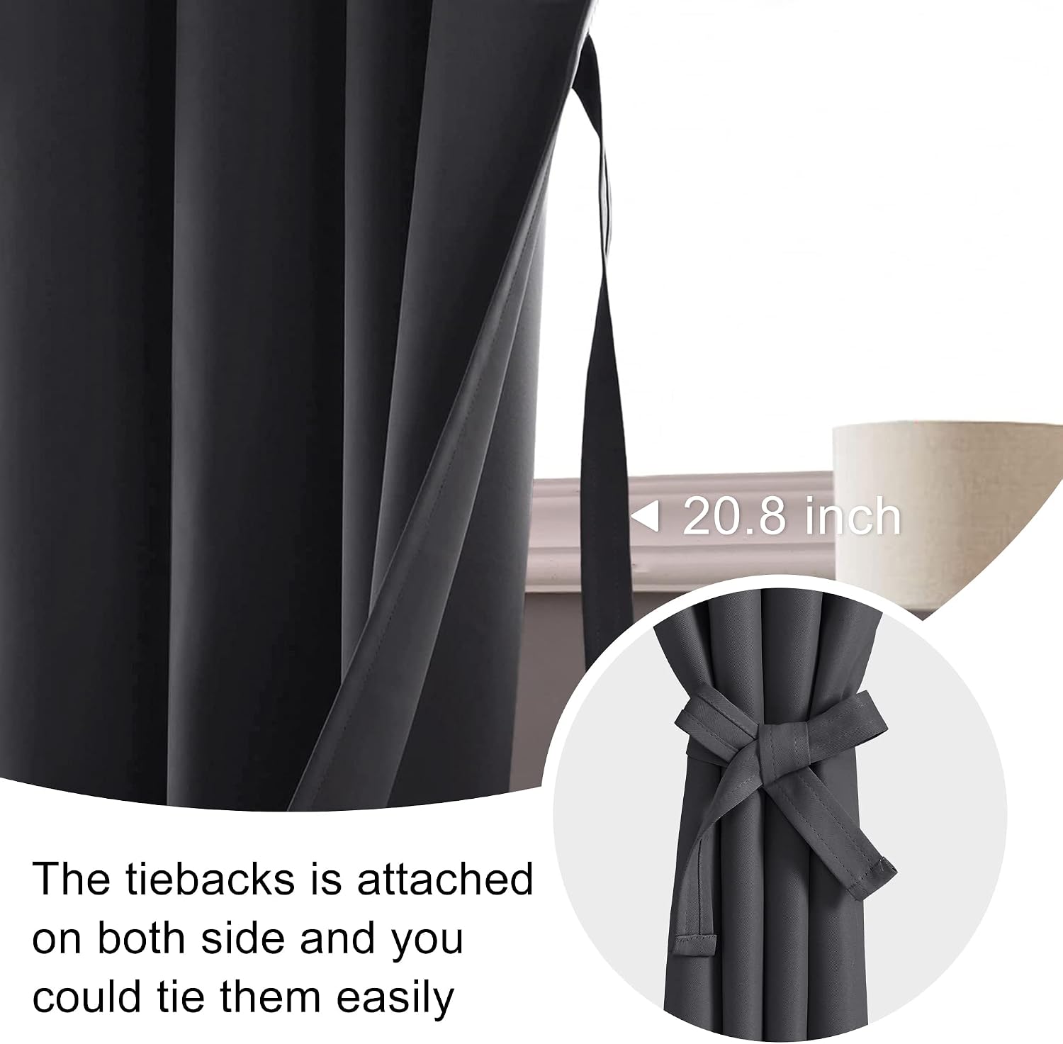 Jiuzhen Short Blackout Curtains for Small Window - Cafe Room Darkening Privacy Thermal Insulated Half Window Curtains Tiers for Bathroom, Ki…