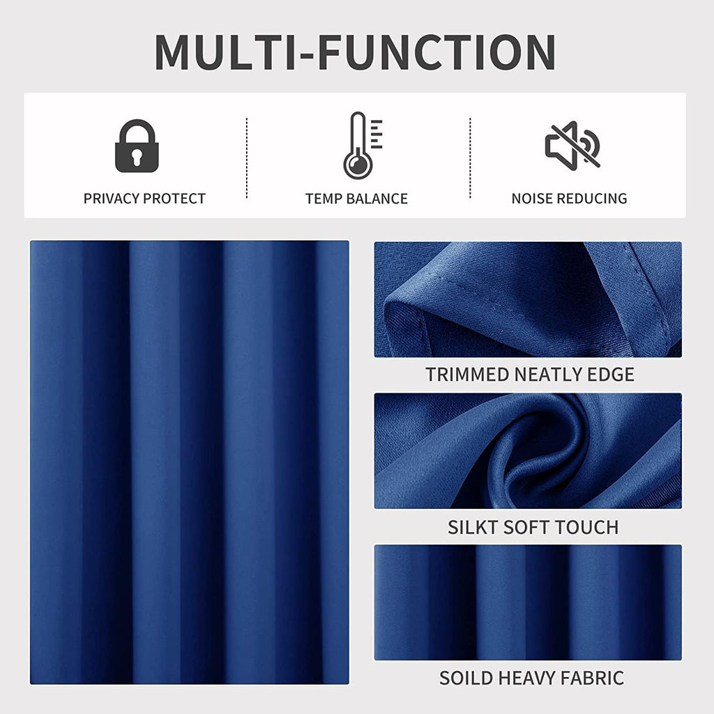Joydeco Blackout Curtains 72 inches Long 2 Panels Set, Thermal Insulated Long Curtains & Drapes 2 Burg, Room Darkening Grommet Drapes for B…