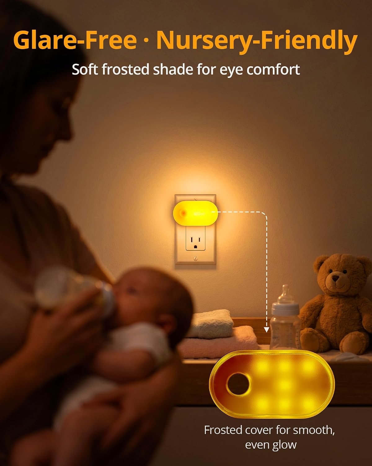 Lyridz 120LM Ultra Bright Plug-in Motion Sensor Night Light, Stepless Dimmable LED Nightlight, Always-On and Auto-Off, for Hallway…