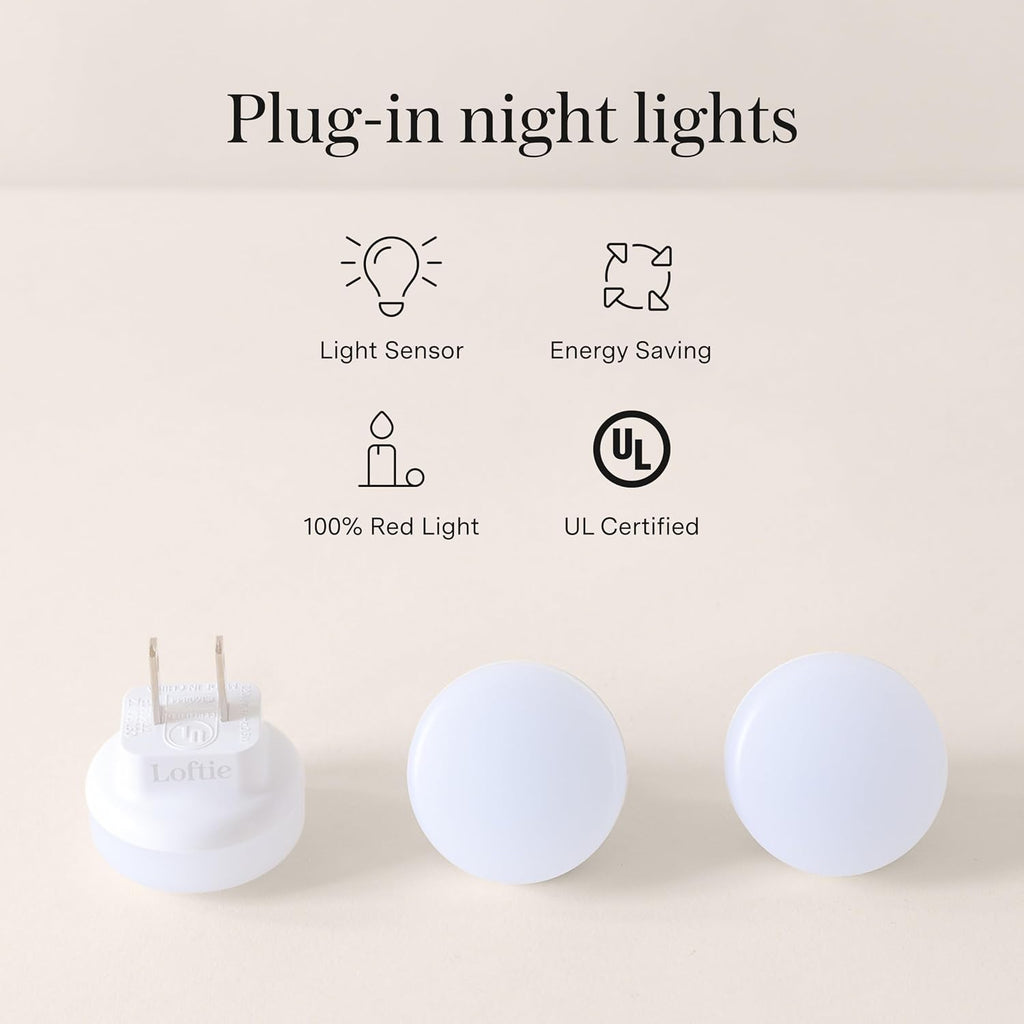 Loftie Night Lights Plug into Wall - 0.5W Plug in Night Light - Red Glow, Wall Light Sensing Dusk to Dawn - 2000K, UL Certified…