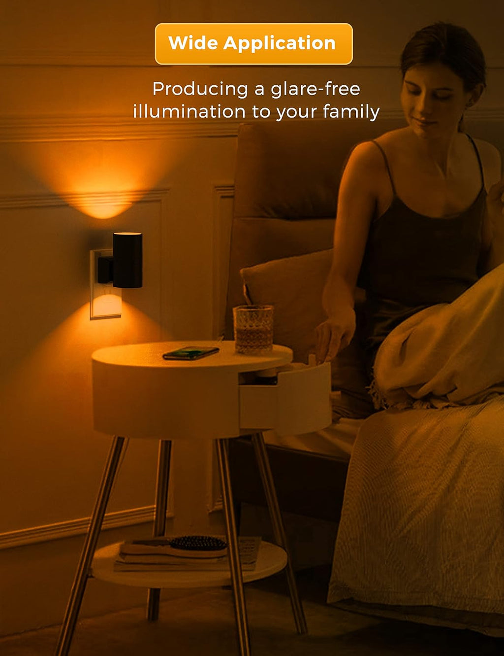 L LOHAS LED Night Light, Amber Nightlight, Dimmable Night Light, Light Sensor, Yellow Nightlight, 0-100LM, Sleep Light for Kids, Soft &…